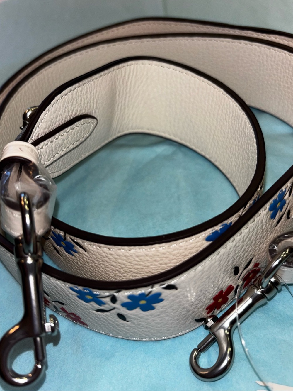 Coach Leather Purse Strap With Floral Print CU241 New - Picture 6 of 13